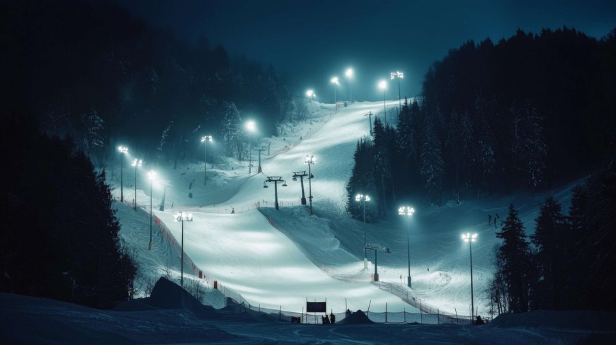 фото склона ночью