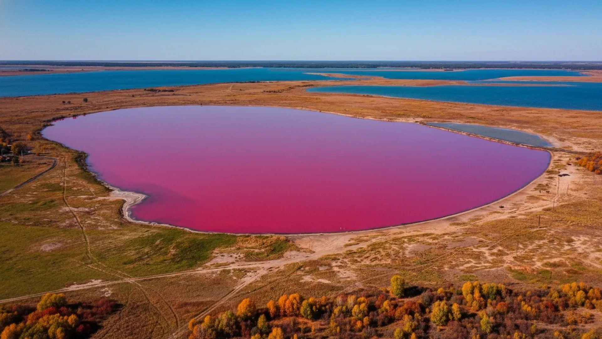 малиновое озеро вид сверху