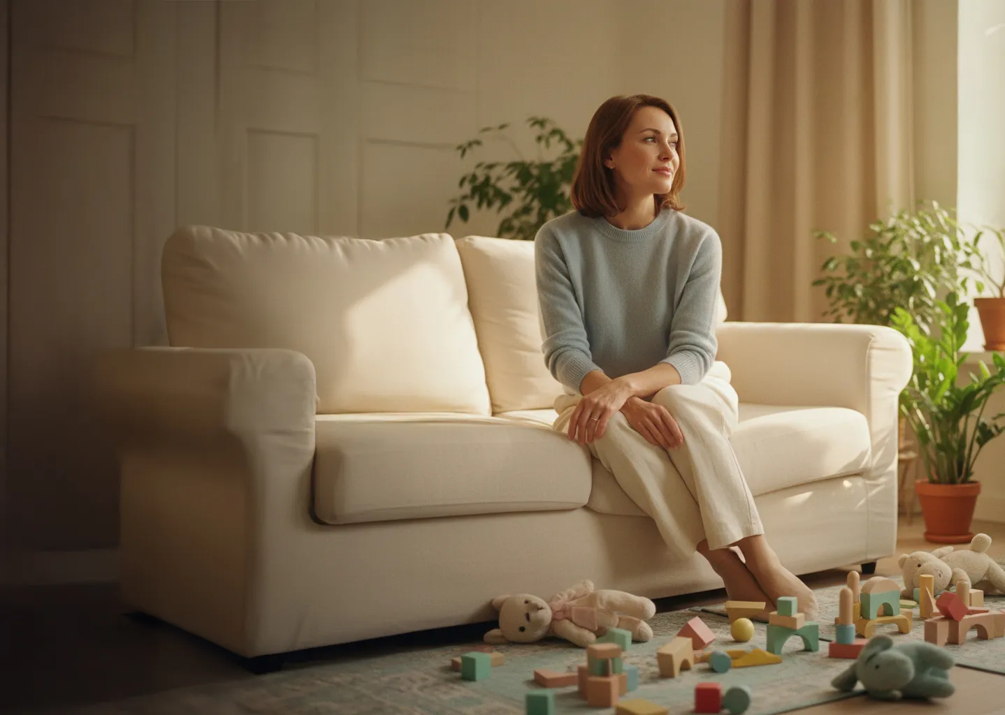 девушка сидит на диване