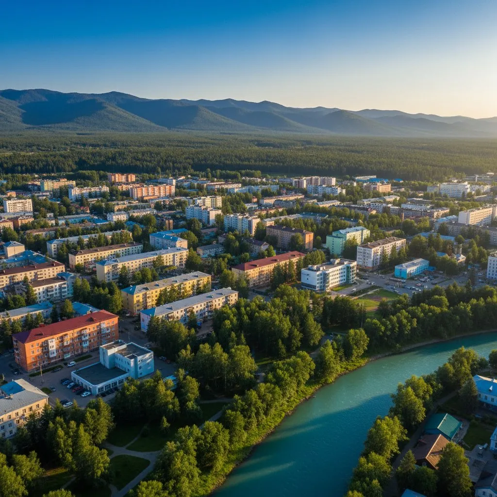 вид на город с дрона