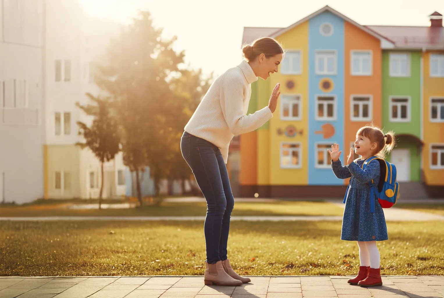 мама играте с дочкой