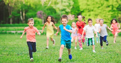 many-different-kids-boys-girls-running-park-sunny-summer-day-casual-clothes
